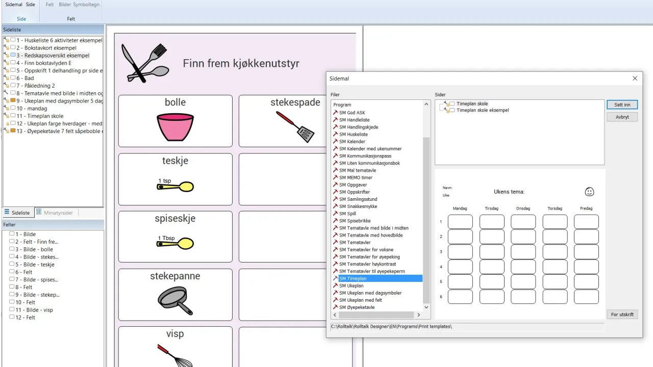 rolltalk designer for print