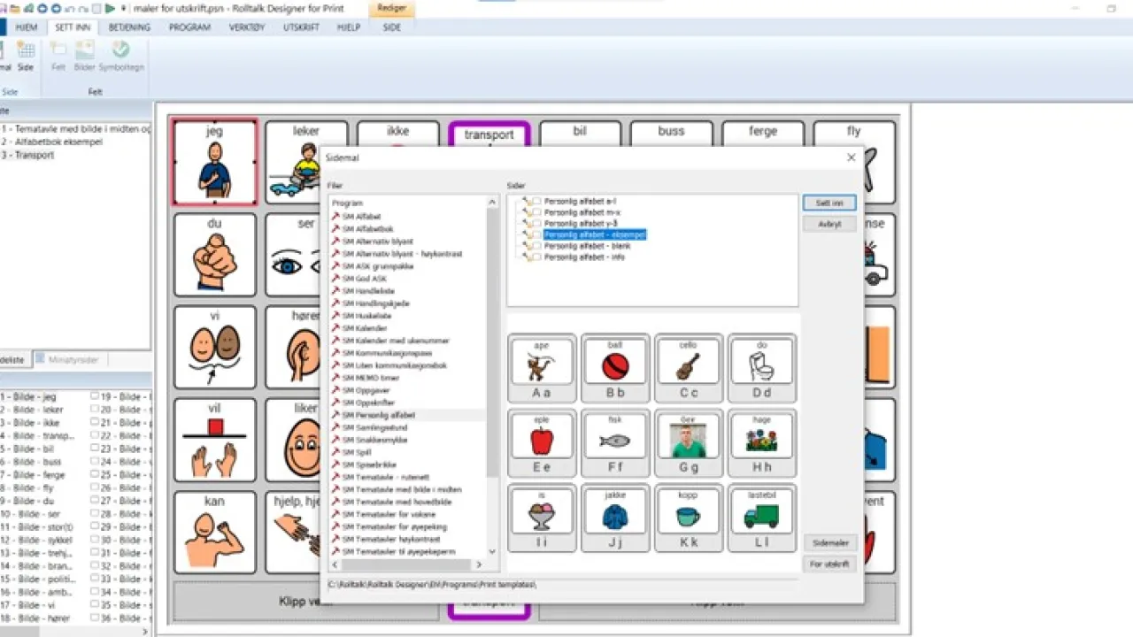 rolltalk designer for print