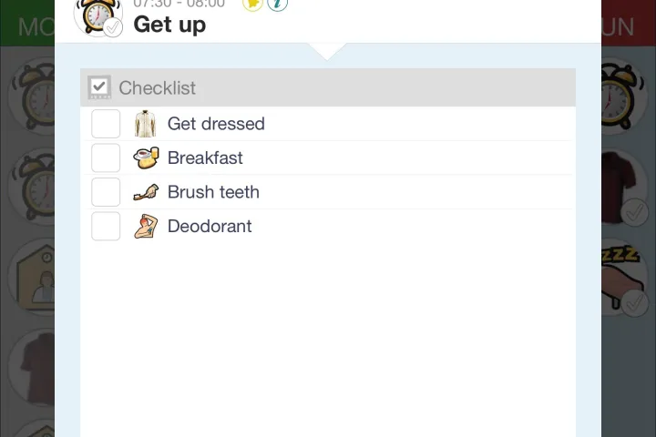 Checklist morning routines