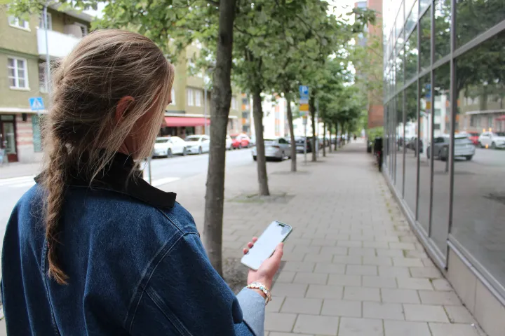 Handi Go användare ute på stan